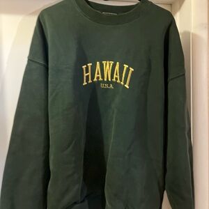 Brandy Melville Green Hawaii Crewneck Sweatshirt